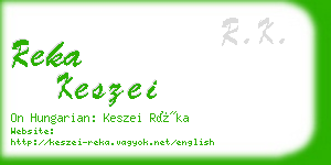 reka keszei business card